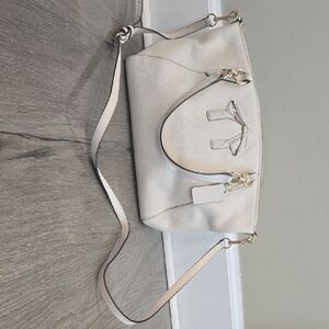 Coach Cream Handbag With Bow Detail